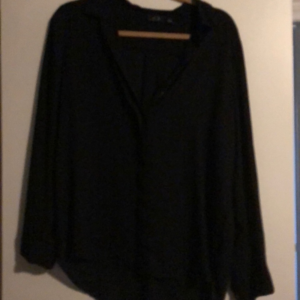 Black button down blouse